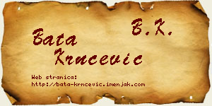 Bata Krnčević vizit kartica